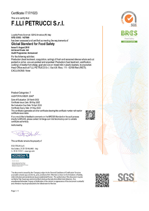 BRCGS Food Safety